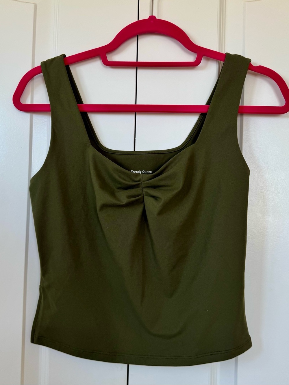 Trendy Queen Olive Green Tank Top